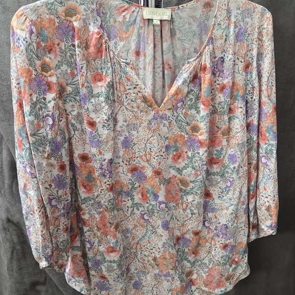 Lucy & Laurel Tops - Lucy & Laurel Floral Blouse - Red, Purple, Green